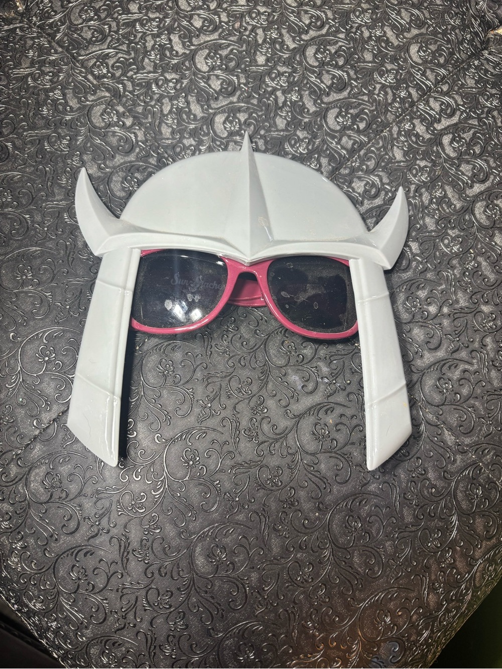 New TMNT Kids White Viking Helmet Costume Accessory with Pink Sunglasses